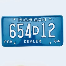 2004 United States Michigan Base Dealer License Plate 654D12 - £13.19 GBP