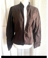 Anthropologie Elevenses Brown Cotton Blend Military Style Jacket Size 8 - $19.75