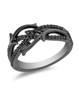 Enchanted Disney Ring, Disney Villains Maleficent Ring, 0.25 Ct Black Si... - $161.64 CAD