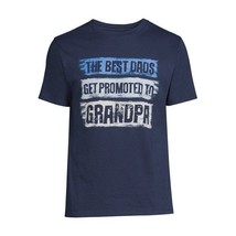 Way To Celebrate Father&#39;s Day Men&#39;s &#39;Promoted to Grandpa&#39; T-Shirt Blue S... - $14.84