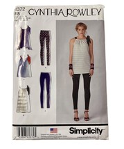 Simplicity Pattern Cynthia Rowley Leggings Mini Dress 1372 R5 Size 14 22... - $147.62 MXN