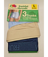 Fruit of the Loom MEN&#39;s Boxer trunks Fruitful Threads EcoVero 3 Pack LAR... - £11.05 GBP