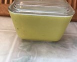 Vintage Green Pyrex 501B 12 oz 1 1/2 Cup Refrigerator Dish Ribbed Lid - $23.03
