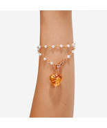 Handmade Czech Glass Beads Crystal Bracelet - Passion&#39;s Pink Heart - £38.53 GBP