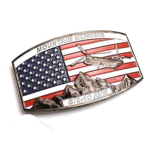 ARMY MOUNTAIN MOVERS 10TH MOUNTAIN FORT DRUM  3" BELT BUCKLE - $49.99