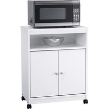 White Utility Cart / Kitchen Microwave Cart with Casters - $3,879.87 MXN