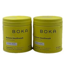 Boka Restore Mouthwash Citrus Mint 90 Tablets HA Probiotics Set Of 2 New... - $22.29