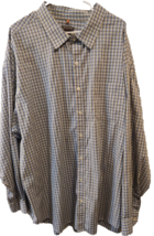 Men&#39;s Van Heusen Traveler Blue Plaid Button Down Long Sleeve Shirt Size 4XL-Big - £13.34 GBP