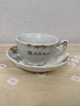 Vintage Miniature The Lord&#39;s Prayer Tea Cup &amp; Saucer Set Limoges France - £7.47 GBP