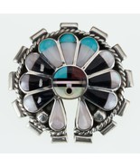 Dexter &amp; Eva Cellicion ZUNI Sunface Pendant/Pin 32 mm Wide Hand Signed - $595.70 CAD