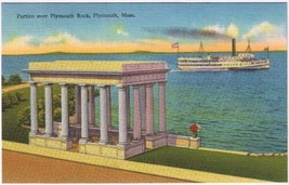 Postcard Portico Over Plymouth Rock Plymouth Massachusetts - £2.30 GBP