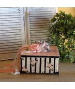 Vintage Rose Shabby Chic Decorative Box Handmade Pink Black French Chic ... - £54.99 GBP