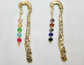 Hand Created Colorful Metal Hook Crystal Bead Bookmarks - £7.90 GBP