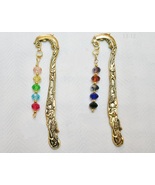 Hand Created Colorful Metal Hook Crystal Bead Bookmarks - £7.85 GBP