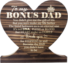 Fathers Day Gift, To My Bonus Dad Wood Plaque Sign, You Didn’T Give Me t... - £21.87 GBP