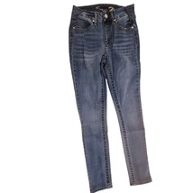 Seven7 Jeans Sz 2 Tummyless High-rise Skinny Medium Wash Front Whiskerin... - $16.10