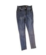 Seven7 Jeans Sz 2 Tummyless High-rise Skinny Medium Wash Front Whiskering NOTE - $16.10