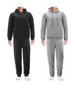Men&#39;s Pull Over Fleece Gym Athletic Jogging Sweat Suit 2 Piece Set Slim Fit - $42.08 CAD