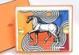 Hermes Cheval Cosmique Change Tray Porcelain Ashtray Orange Plate Horse - £570.20 GBP