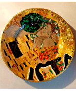 Handmade Hand Painted Ceramic Decorative Plate &quot; The Kiss by Gustav Klimt &quot; - $752.06 MXN