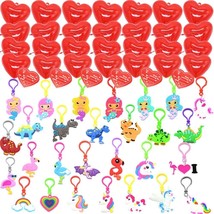 28 Packs Valentines Party Favors Set with Valentines Hearts Unicorn Keychains Di - £22.66 GBP