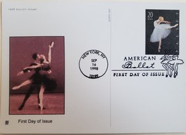 First Day Issue American Ballet Postcard, Stamp Sep 16 1998  - £2.31 GBP