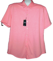 Hugo Boss Mens Pink Sharp Fit Blouse Cotton Casual Shirt Size 2XL - £66.12 GBP