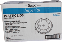 SYSCO IMPERIAL CASE 1680 YLP22CSYS CLEAR STRAW SLOT PLASTIC LIDS REORDER... - £19.23 GBP