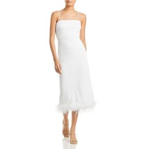Lucy Paris Women&#39;s Mareena Feather Column Midi Dress White S B4HP $148 - £15.76 GBP
