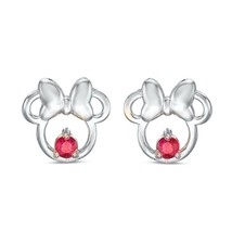 0.12Ct Imitación Rosa Rubí Minnie Mouse Tuerca Pendientes 14k Oro Blanco Chapado - £31.77 GBP