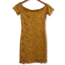 Ambience Yellow Lace Bodycon Dress Small - £10.08 GBP