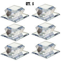 Clear Acrylic Beveled Stick-On Mirror Knob - 2&quot; Square - Pack of 6 - £80.04 GBP