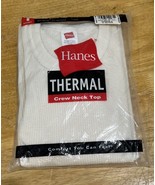 Hanes Thermal Crew Neck Top Large Chest Size  42 - 44 White NIP 2001 Vin... - €17,10 EUR
