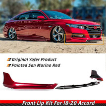 BRAND NEW 3PCS 2018-2020 Honda Accord Yofer San Marino Red Front Bumper Lip Spli - $165.00
