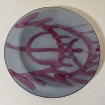 Vintage 1970s Israeli Painted Glass Plate Dish - £14.34 GBP