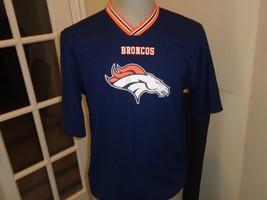 Blue Denver Broncos NFL FOOTBALL V neck  Screen Jersey Shirt Youth XL Excellent - £18.19 GBP