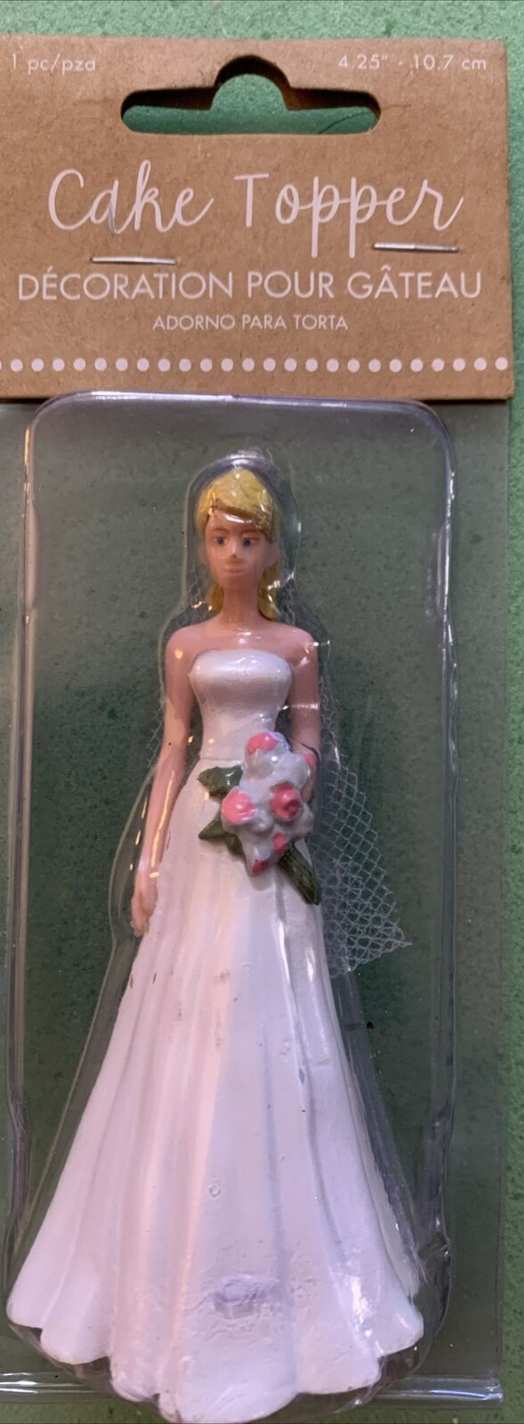 GR Bridal Cake Topper Wedding Cake 4.25 Inches Marriage Party Hard Plastic - $7.80