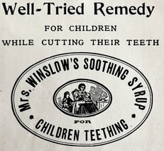 Mrs Winslow Soothing Syrup 1897 Advertisement Victorian Teething Relief ... - £24.03 GBP