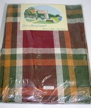 Cotton Park Cottage Tablecloth Burgundy Green Plaid 70&quot; Round New Home - £25.56 GBP