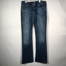 7 For All Mankind Women’s Sz. 26 Boot Cut Denim Blue Jeans Button Flap Pockets - £19.48 GBP