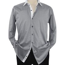 Men Shirt J.Valintin Turkey-Usa 100% Egyption Cotton High Neck 1R57-01 black image 2