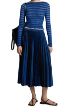 Proenza Schouler White Label sheer stripe knit skirt in Cerulean - $252.00