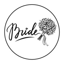 30 Bride Envelope Seals Labels Stickers 1.5&quot; Round Wedding Bouquet Favors - £6.01 GBP