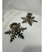 Restoration Hardware Classic Silverplate Snowflake Candle Taper Holder s... - $24.69 CAD