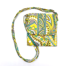 Vera Bradley Tiny Traveler Lemon Parfait Crossbody Wallet Bag Paisley Classic  - £13.10 GBP