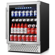 Beverage Refrigerator 24 Inch, 190 Can Built-In/Freestanding Beverage Cooler Fri - £727.40 GBP