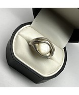 Priscilla Mexico 925 Sterling Silver Mother Of Pearl Modernist Ring Sz 10 - $128.14 CAD