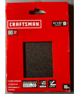 10 Pack CRAFTSMAN CMXZXGA9151 1/4 Sheet Sand Paper 80 Grit 4-1/2 x 5-1/2&quot; - $14.80