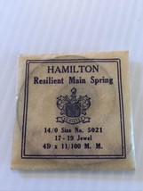 New Hamilton Watch Company- 14 /0 Size , 17-19 Jewel Mainspring Watch Part #5021 - $8.81