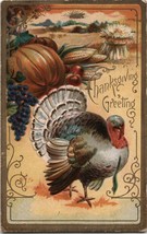 1909 Thanksgiving Postcard Turkey in Picturesque Harvest Scene Series No 3 - £6.85 GBP